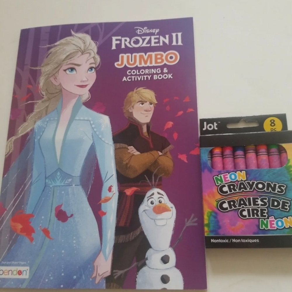 Disney Frozen II Jumbo Coloring Book Gift Set Comes With Coloring Crayons